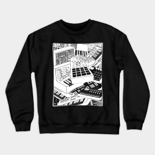 Synthesizer Art for Electronic Musician Crewneck Sweatshirt